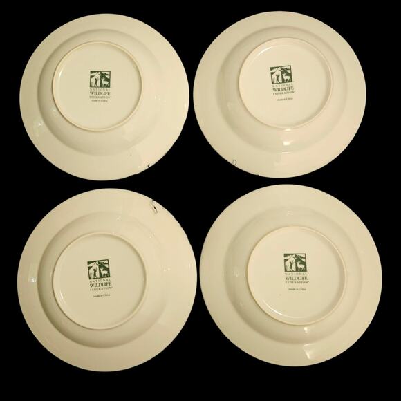 National Wildlife Federation Bird Bowls Set of 4 – 8" Soup/Cereal Songbird Green - Picture 2 of 8